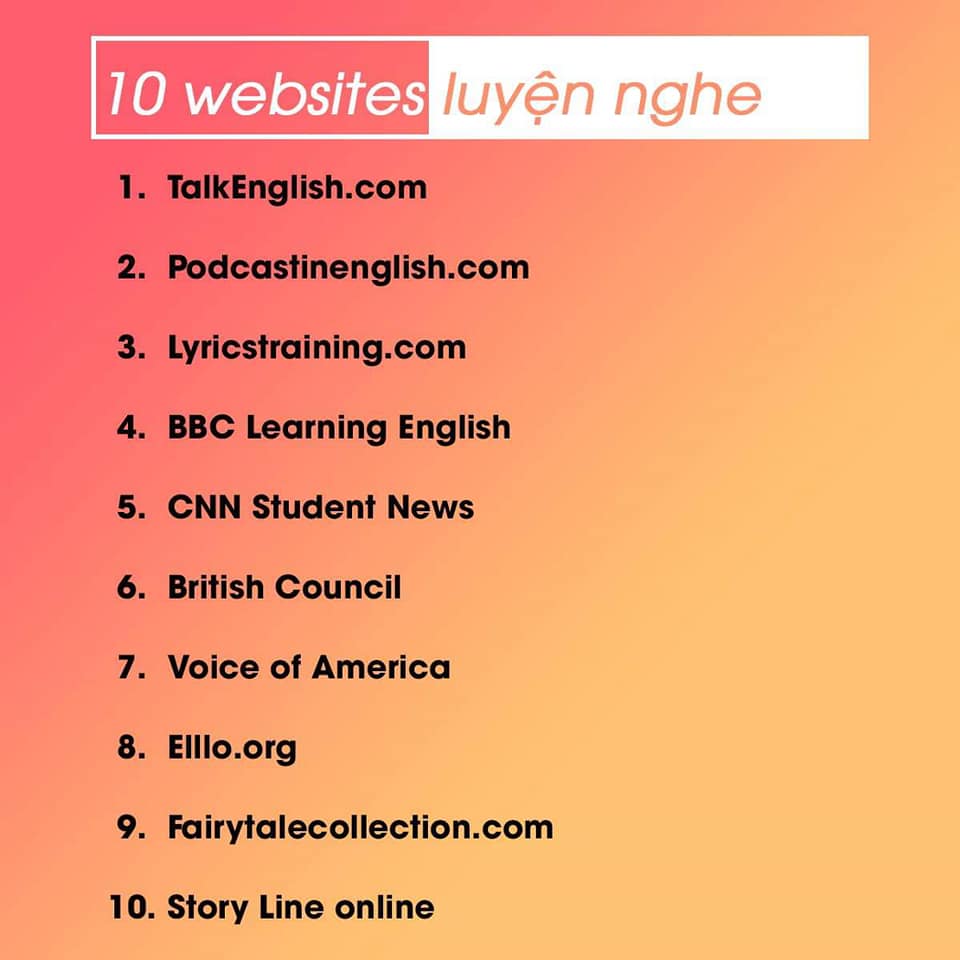 website luyện nghe tiếng anh